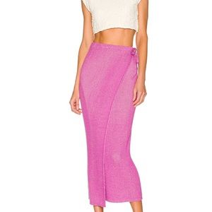 Free People New w/out tags Borderline Midi Skirt in Orchid Combo